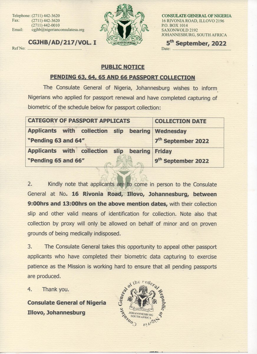 Consulate General of Nigeria, South Africa tweet media