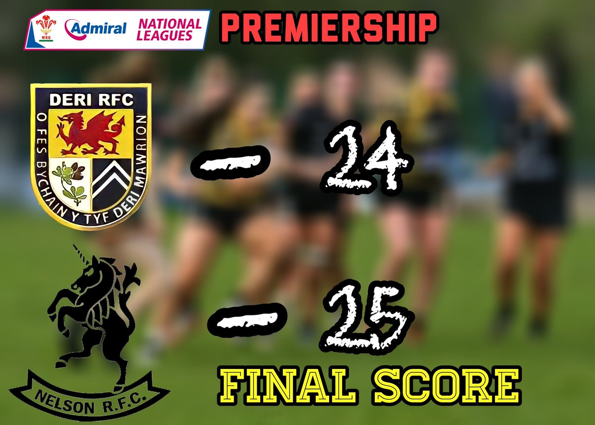 Sundays spoils go to <a href="/NelsonBelles/">Nelson RFC Belles 🦄</a>  in another ding dong affair at the Park. 
See you in the cup in a few weeks 👍🏉💪🖤💛🖤💛🖤💛