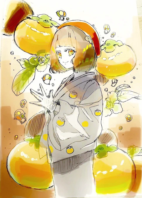 柿メイキング
🍁🍊🍃

色ラフ→線画→ぺたぺた→完成❗️

#メイキング
#柿 