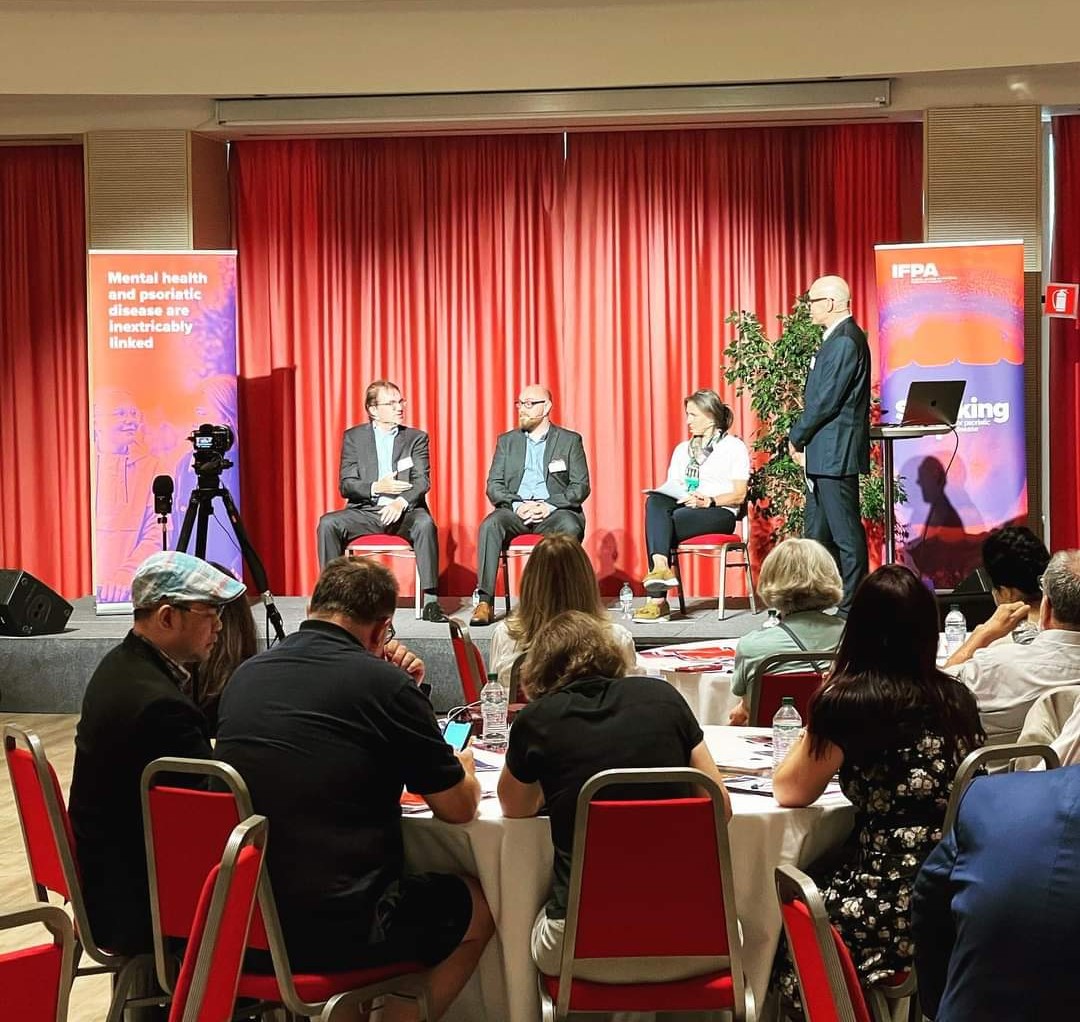 'There's a me behind the psoriatic disease...treat the whole person behind the rash'. 
Thank you, <a href="/PsoriasisIFPA/">IFPA</a>, for creating a platform to raise these important pain points for the patient and awareness of the link between NCDs and mental health.