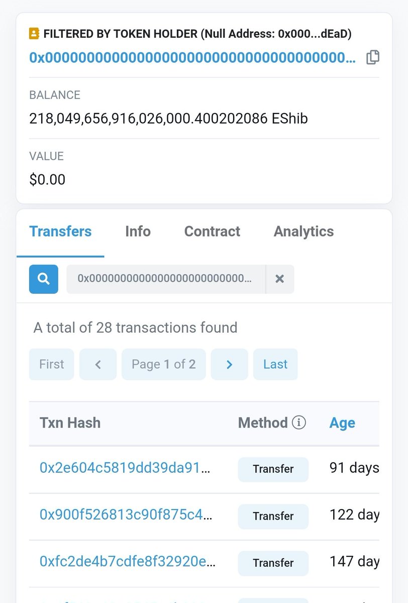 Burn wallet update!
We keep burning $EShib !

For more details, see previous posts!

#EuroShibaInu #EShib #Burn #BurnWallet #Crypto #cryptocurrecy