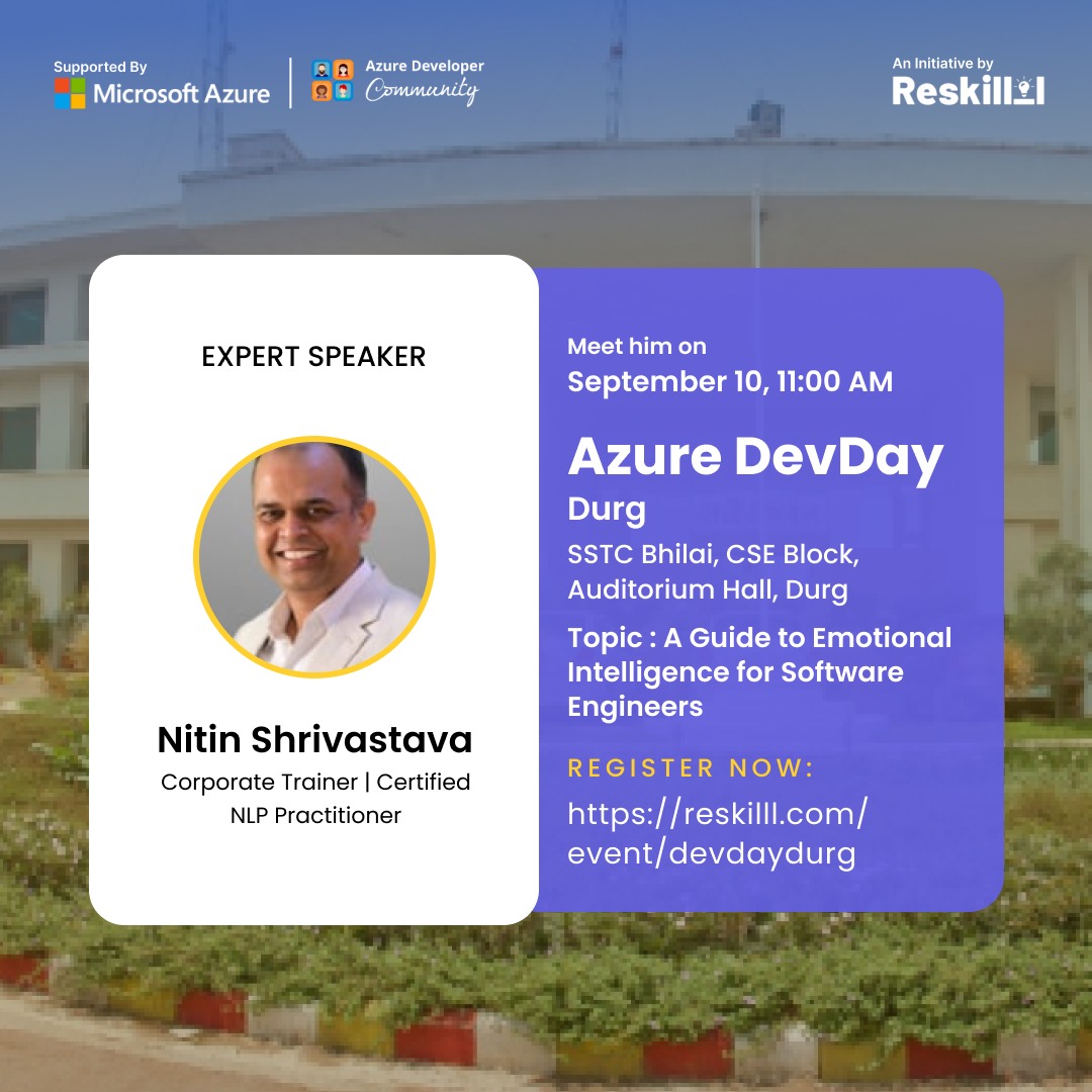 DevBrainsSSTC's tweet photo. Our speakers for upcoming Azure DevDay Durg 🔥
Register ASAP
https://t.co/yveJ785VUt
@azdevindia @Reskilll https://t.co/V9tstDnzzj