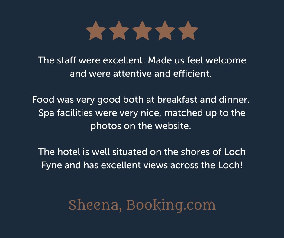 We are proud to share the spirit of Scotland with our guests and deliver memorable experiences that keep them returning year after year.👇

bit.ly/lochfynehotela…

#staycation #reviews #spabreak