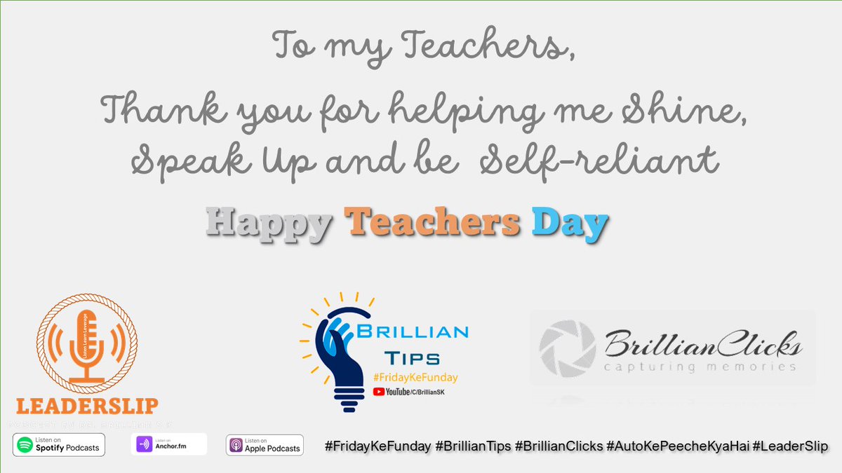 brilliansk's tweet photo. I am able to post this on #socialmedia only because of you.
#ThankYou #TeachersDay
#FridayKeFunday #BrillianTips #BrillianClicks #AutoKePeecheKyaHai #LeaderSlip https://t.co/uDg0mbCJHP