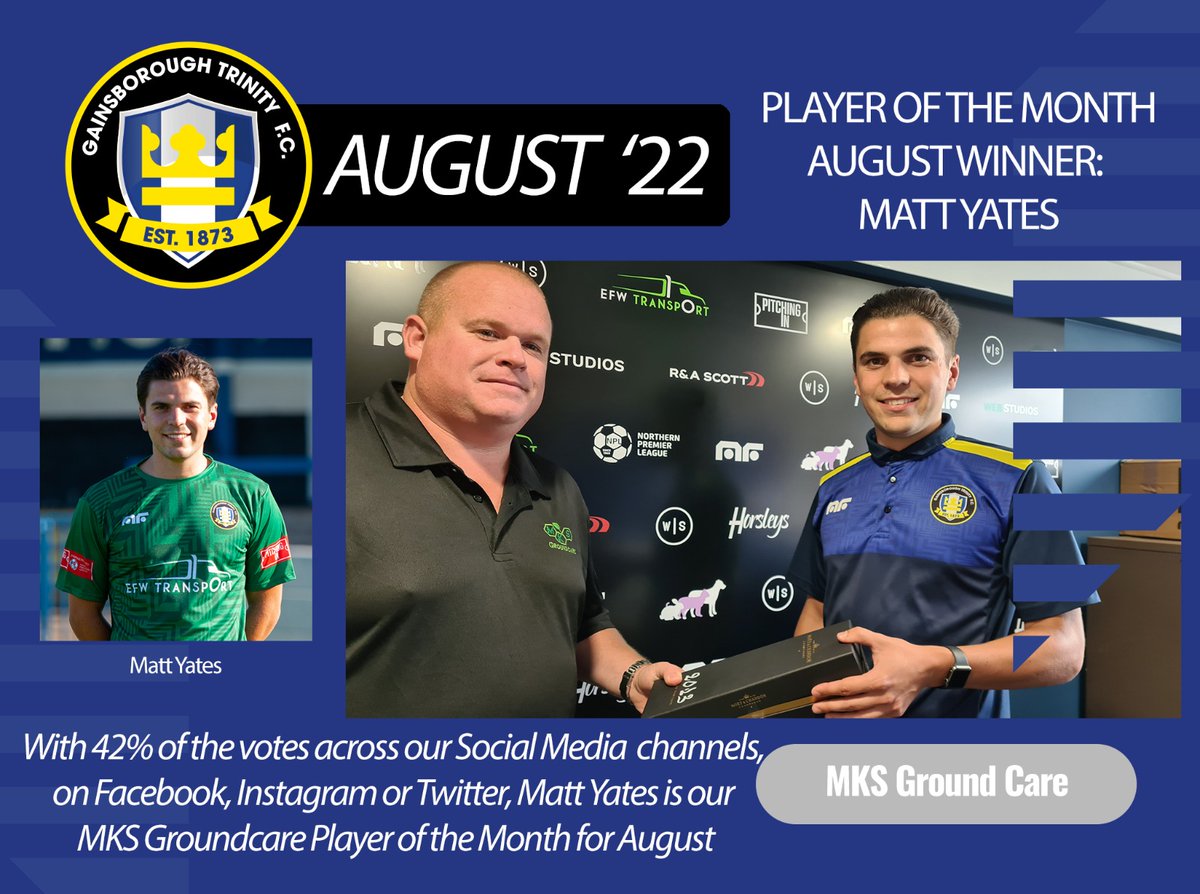 AUGUST PLAYER OF THE MONTH | 

The winner of the first Player of the Month, sponsored by MKS Groundcare, is <a href="/Matt_yateseyy1/">matt</a> presented with his bottle of <a href="/moet/">Moet & Chandon</a> by director @snell_martyn | 

Thank you to everyone who voted