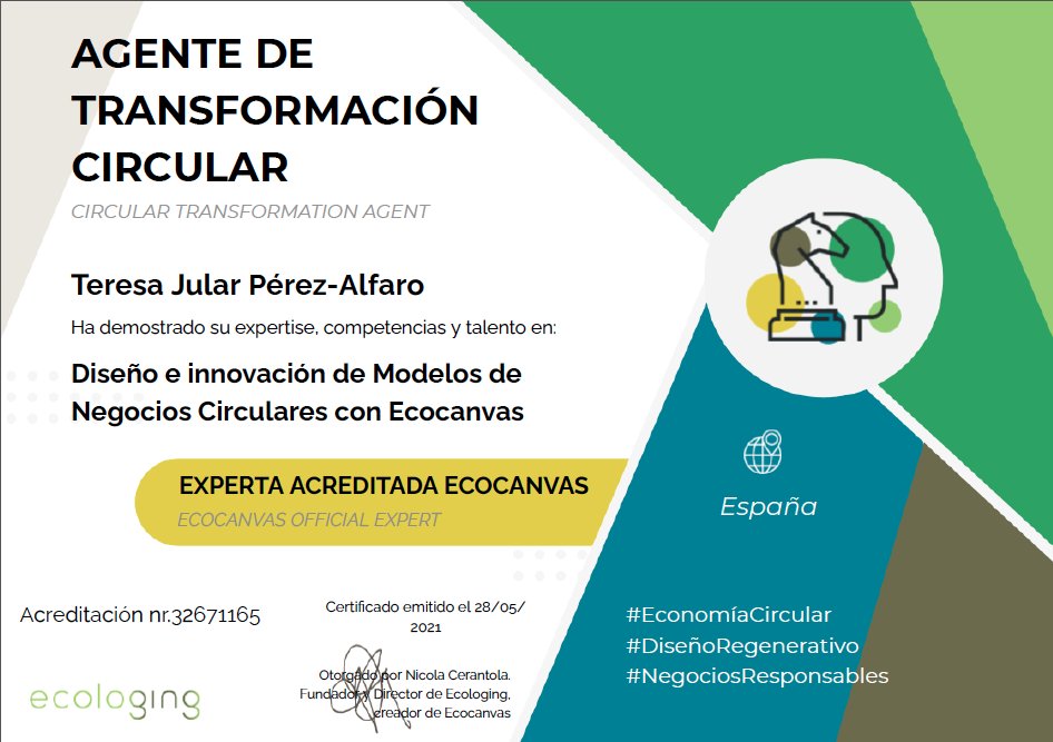 terenet's tweet photo. Me pregunta una amiga si le recomiendo el curso para hacerse #AgenteTransformaciónCircular con @ecologing, que está a punto de iniciar la tercera edición #atc3, aún más potente que las anteriores.
Mi respuesta: "lo mejor que hice en 2021".
#EconomíaCircular
#DiseñoRegenerativo https://t.co/GkkLkqlepU