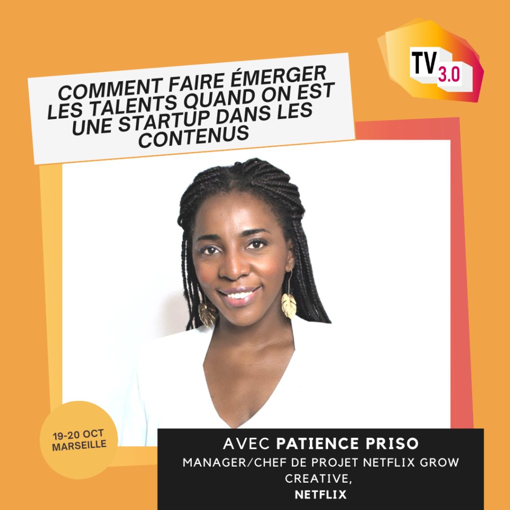 jchouraqui's tweet photo. Patience Priso (NETFLIX) interviendra lors de la formation TV3.0 de The Media Faculty https://t.co/vahuqVYXl3 https://t.co/0k5o4ciSDH
