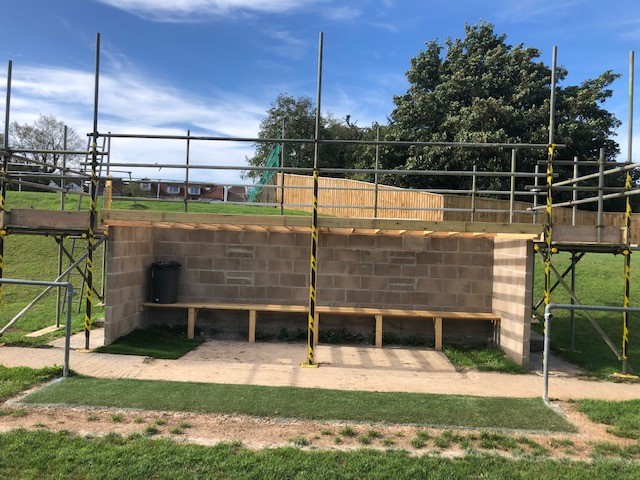 GreenlightSC's tweet photo. We're delighted to have our #Apprentices helping to get the new dugouts finished for @ElburtonVilla &amp; @EVFCJnrs. Everything's shaping up beautifully! https://t.co/L6NrksxPBQ