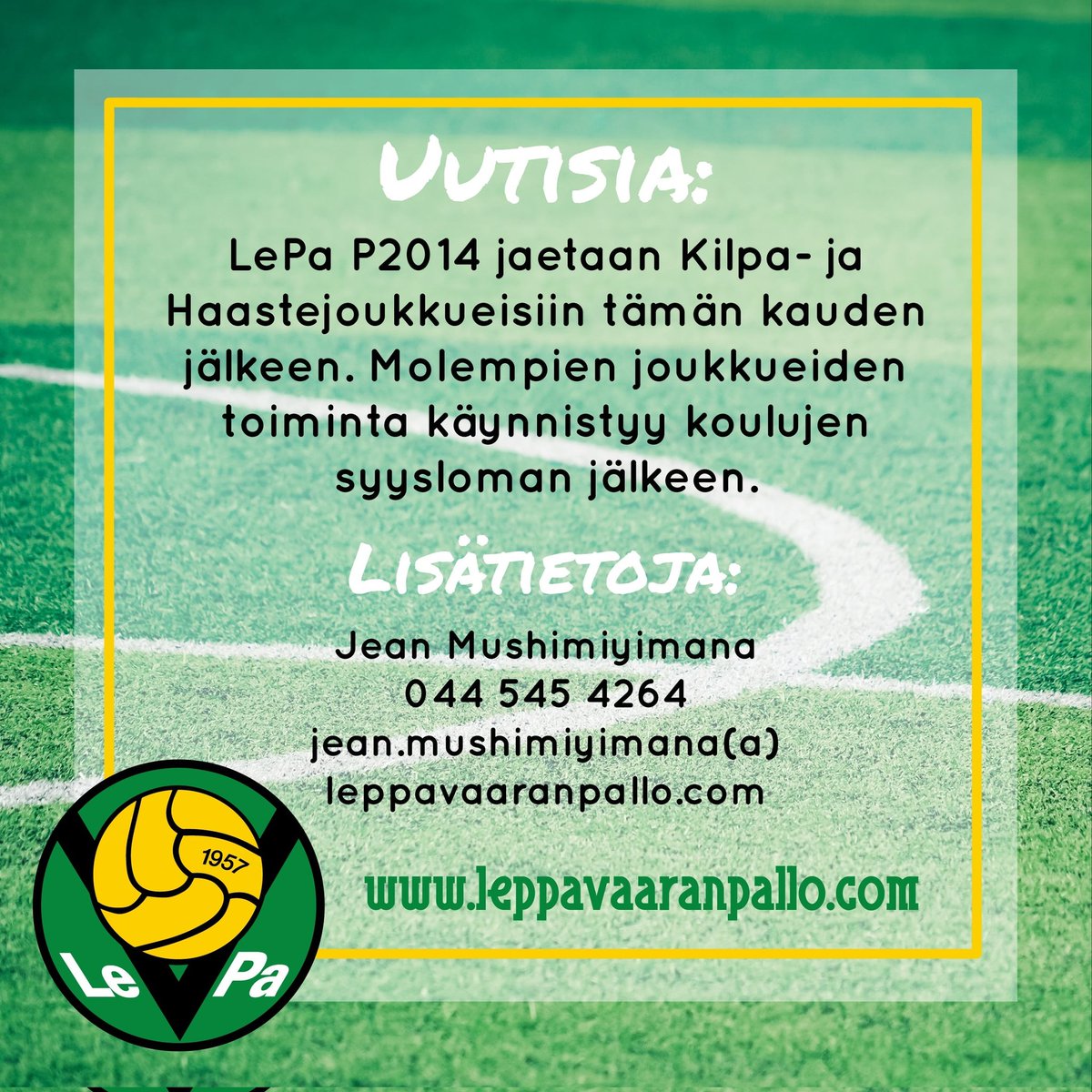 LePa1957's tweet photo. Lisätietoa joukkueen jakautumisesta https://t.co/F8BO5LCLth ⚽ https://t.co/rXRifiHEFb