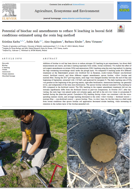 SubinKalu's tweet photo. In the third paper, #biochars’ abilities to reduce #Nitrogen leaching were tested in clayey #soil. Out of two biochars, the one with the large surface area reduced the leaching of nitrate. https://t.co/0pipvPazQV https://t.co/aqDs8WURGl
