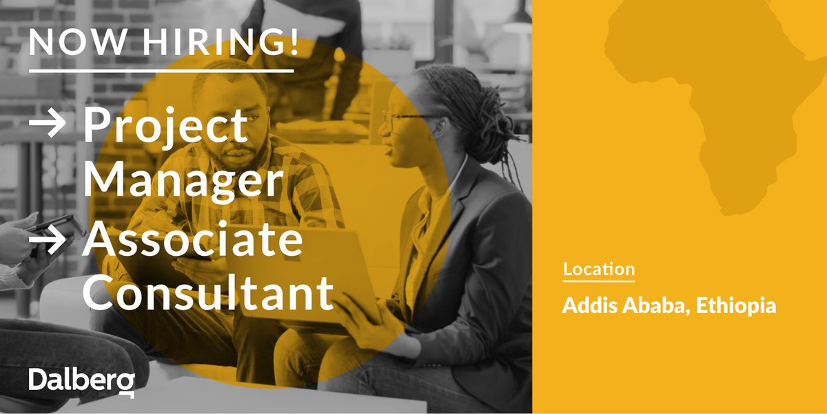 DalbergTweet's tweet photo. Do you aspire to become a #GlobalDevelopment leader by tackling urgent issues the world is facing?
Consider applying for roles in #AddisAbaba:
#ProjectManager by 18 September: https://t.co/dkKdfpWfsy
#AssociateConsultant by 25 September: https://t.co/nGFK1ZMAD5
#Hiring https://t.co/QVGN4Kv45V