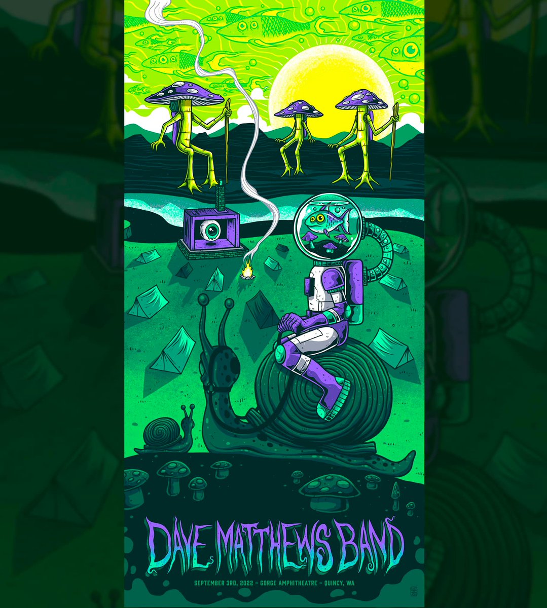 DMB_ConFusion's tweet photo. Il trittico di poster del The Gorge Amphitheatre opera di @MazzaArt!  #dmb2022 https://t.co/qvQkUHavXc