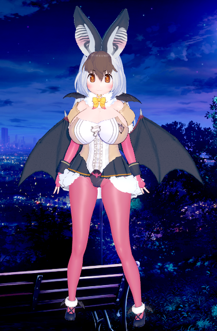ウサギコウモリのけもV服装を作りながら全体的に修正してみました。従来より身長や身体、以外のすべての部分が大きくなって、まるで大人になったように姿が変わりました。 