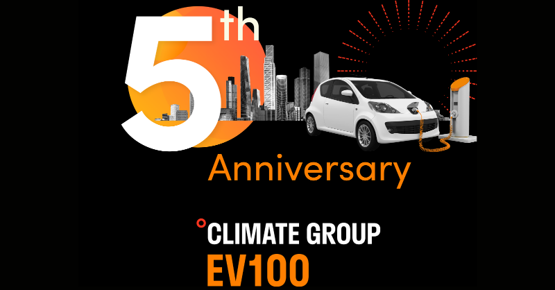 ClimateGroup's tweet photo. This month, we celebrate the fifth year anniversary of our global initiative, #EV100!
Thank you to our members who are leading the way to showcase to the momentum for #EVs globally.
Watch our video to find out what our members have achieved in five years