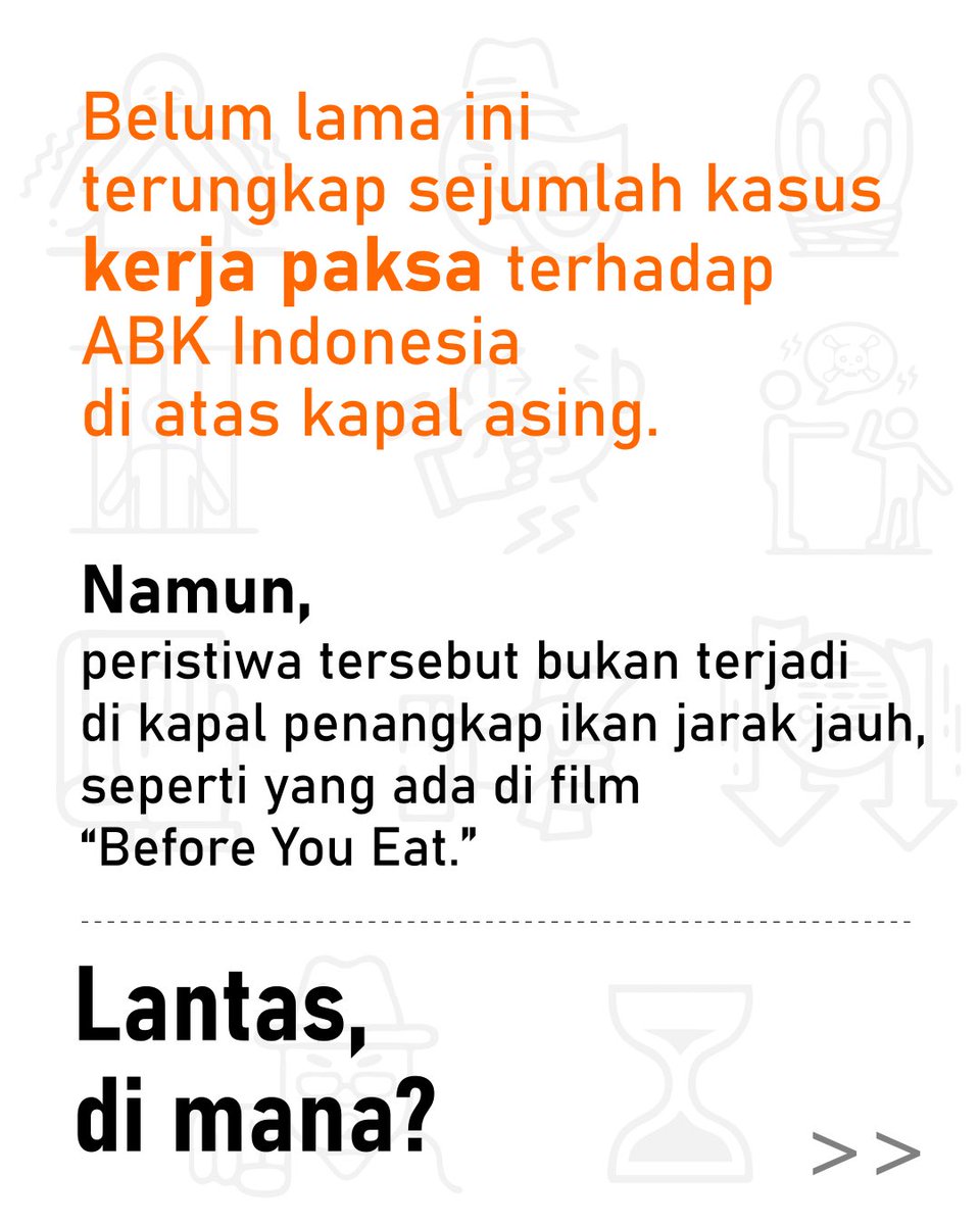 BeforeYouEatID's tweet photo. Perbudakan ABK Indonesia bukan hanya terjadi di kapal ikan? 😢
.
Sepanjang tahun 2013-2021 saja, Serikat Buruh Migran Indonesia (SBMI) sudah menerima 634 aduan kasus ABK perikanan migran. Ini bukanlah angka yang sedikit. https://t.co/2EcG1lrIyG