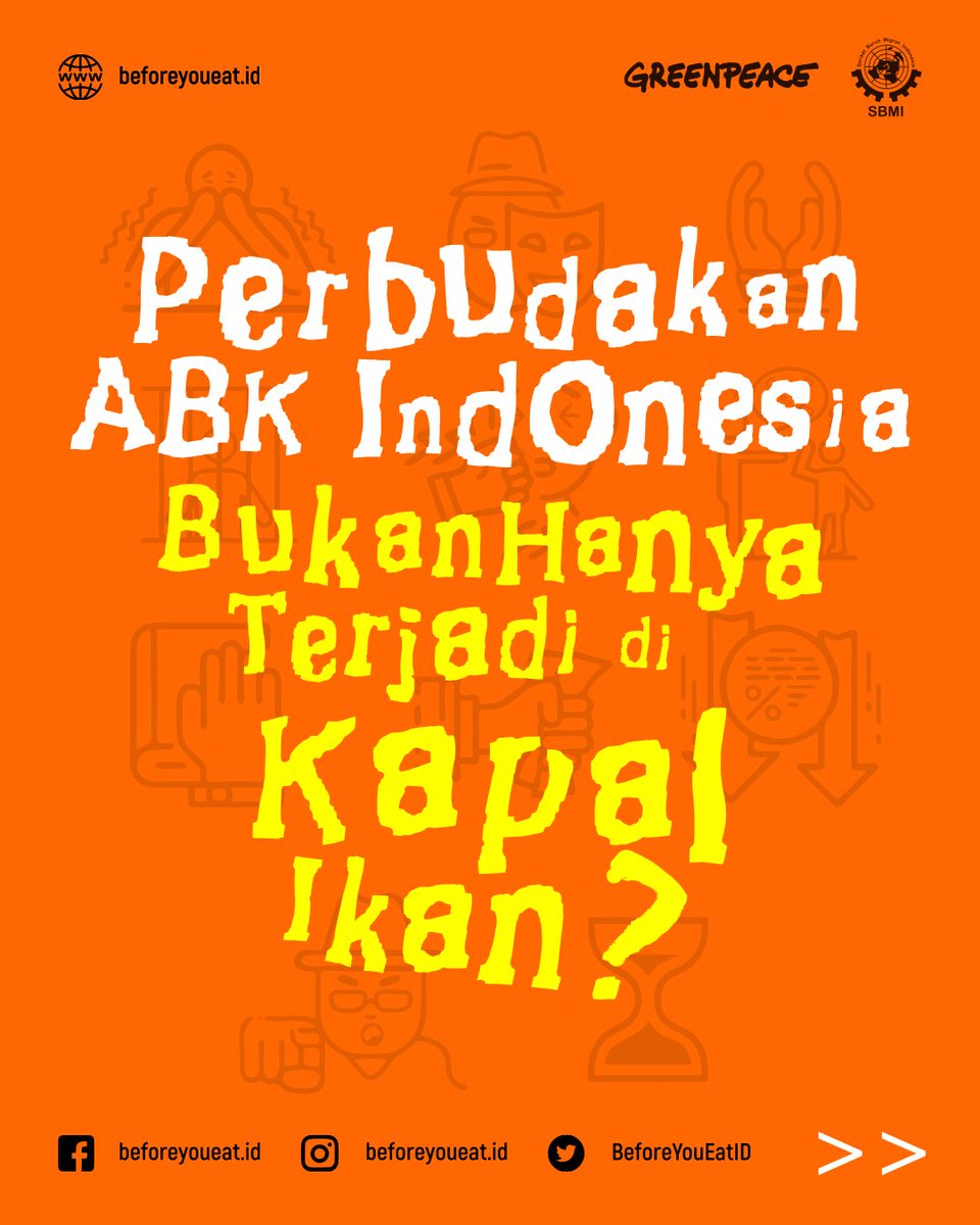 BeforeYouEatID's tweet photo. Perbudakan ABK Indonesia bukan hanya terjadi di kapal ikan? 😢
.
Sepanjang tahun 2013-2021 saja, Serikat Buruh Migran Indonesia (SBMI) sudah menerima 634 aduan kasus ABK perikanan migran. Ini bukanlah angka yang sedikit. https://t.co/2EcG1lrIyG