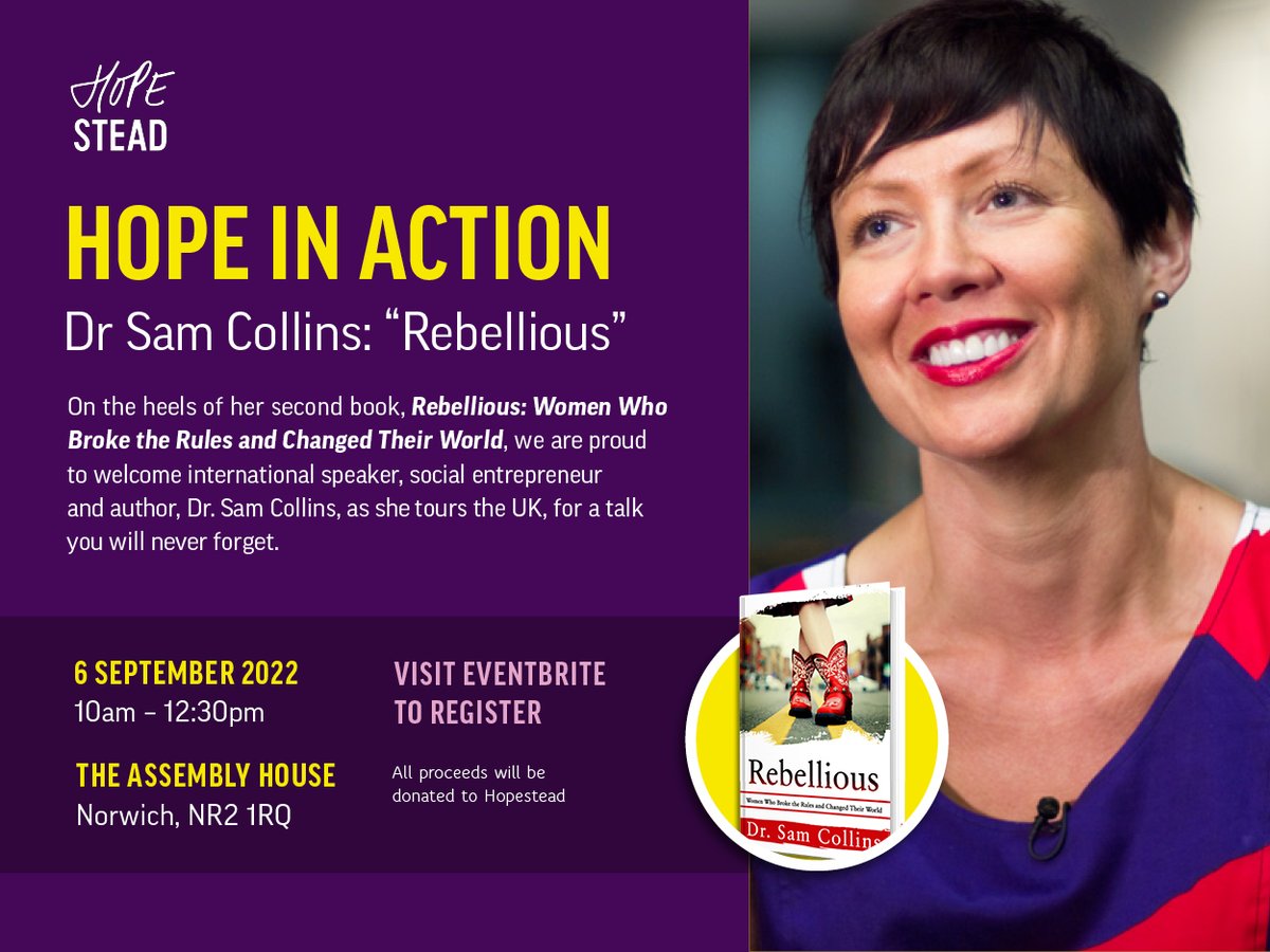 FlagshipHousing's tweet photo. Get #inspired by @DrSamCollins TOMORROW! For #networking with likeminded people and an inspirational talk from Dr Sam about her new #book visit https://t.co/yNLmxdJaoJ. Tickets will also be available on the door, and there will be free refreshments! ☕️@_Hopestead @Assembly_House https://t.co/C3MfppMIf3