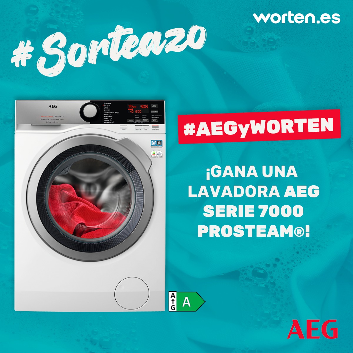 WortenES's tweet photo. [SORTEO] Puedes llevarte una lavadora AEG UniversalDose de 9 kg y 1.400 rpm, cajón dispensador apto para PODs y programas a vapor ProSteam. ¿Cómo?

1. Sigue a @WortenES  y @AEG_Esp.
2. Comenta con #AEGyWorten para celebrar esta unión.
 
RT y Like si de verdad la SÚPER QUIERES. https://t.co/u7VNaKgLuF
