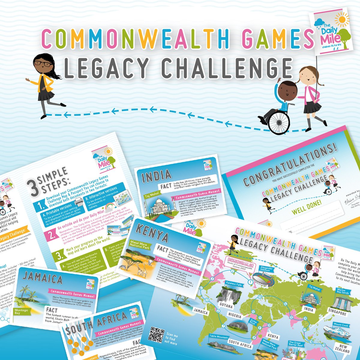 Did you enjoy the #Birmingham2022 Commonwealth Games? We have created a brand new #DailyMile Commonwealth Legacy Challenge to welcome you #BacktoSchool! Sign-up to The #DailyMile to access the fun &amp; interesting educational resources -  thedailymile.co.uk/school-signup/