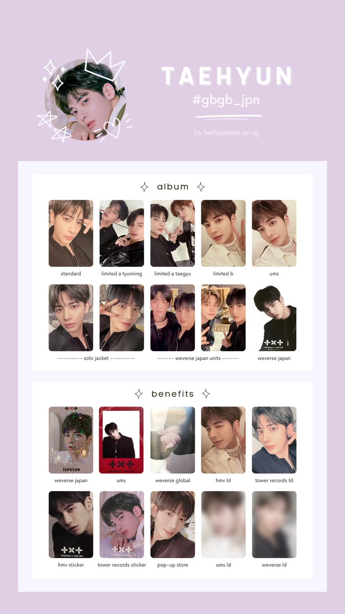 gcingseventeen's tweet photo. txt good boy gone bad japan individual member photocard template / list

download: https://t.co/N6Os5tBmJI

tags; pc gbgb jpn soobin yeonjun beomgyu taehyun hueningkai 투머로바이투게더 투바투 지비지비 특전 포카 포토카드 리스트 연준 수빈 범규 태현 휴닝카이 https://t.co/93FAJB30Gn
