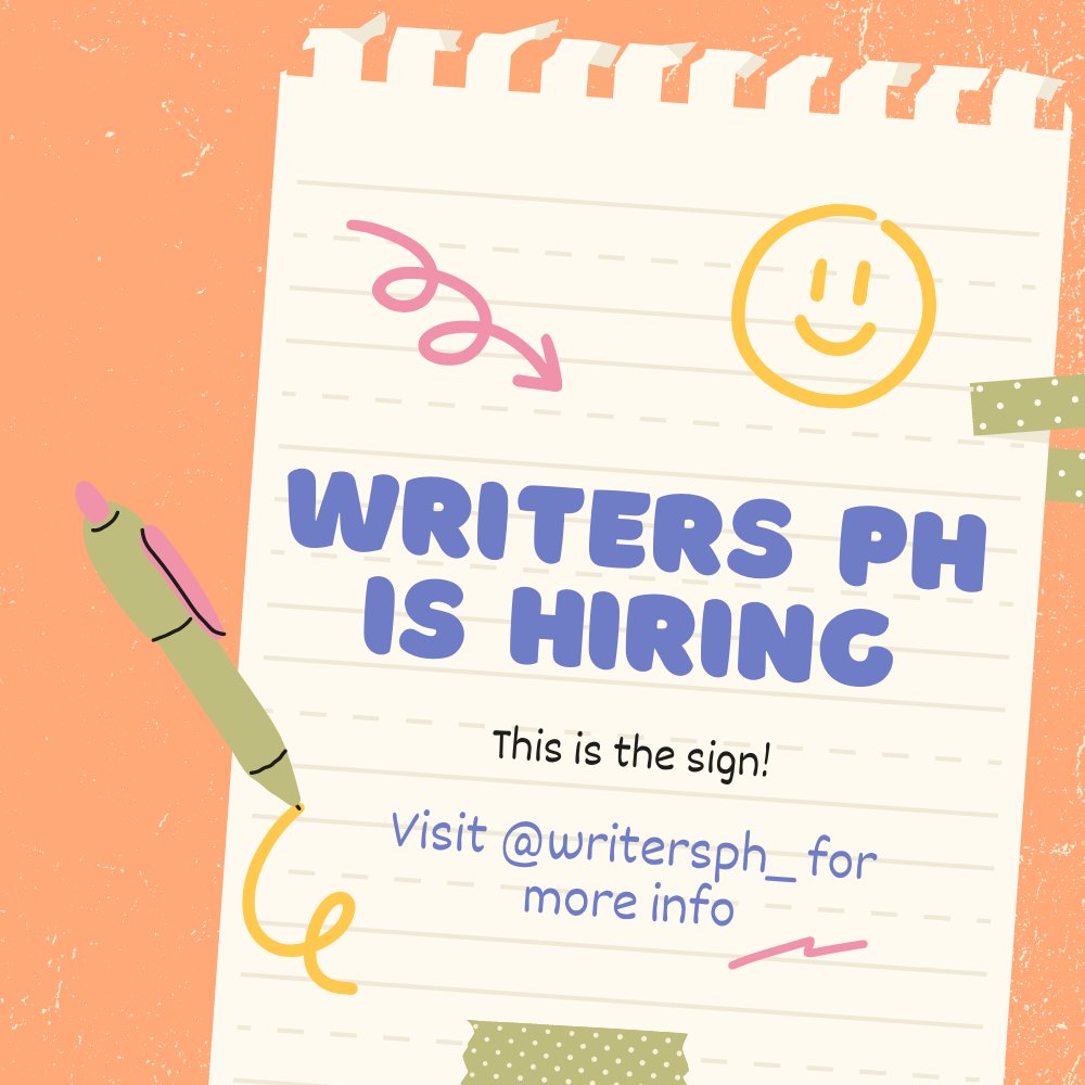 WritersInk_'s tweet photo. It's just the start of the month, but why don't you challenge yourself and your skills by joining @writersph_ !

Could this be the sign?
I guess yes because Writers PH is now hiring!
Join a great organization where you can hone your talent.

Read the thread to know more! https://t.co/WN5MQ2Pqje