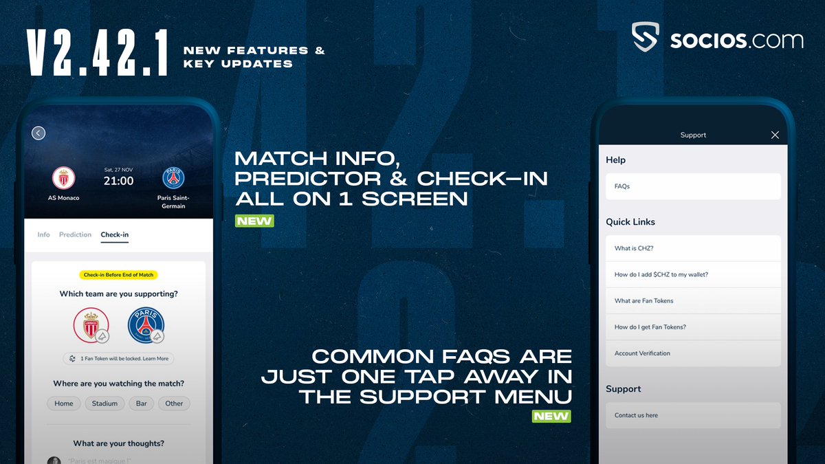 alex_dreyfus's tweet photo. New @socios app was released today. Download &amp; Update. https://t.co/by44v0gOJu