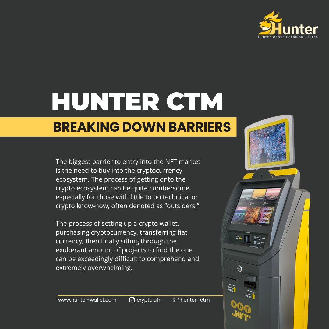 hunter_ctm's tweet photo. Getting into the crypto ecosystem can be cumbersome, difficult, and extremely overwhelming. Hunter CTM offers solutions to break down the barriers.
#HunterCTM https://t.co/p2Ee9L1trf