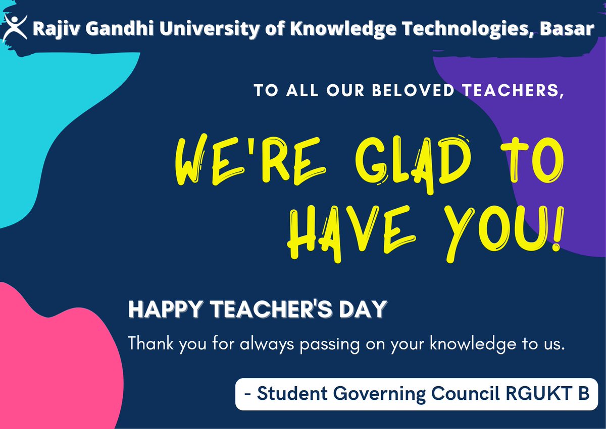 sgc_rguktb's tweet photo. On This #TeachersDay, we pay our sincere gratitude to all our Teachers who have inspired us at every step of the way and guided us through ups &amp; downs.

 Their inspiring lives have taught us uncountable life lessons.🙏 https://t.co/6pyCiJbK1V