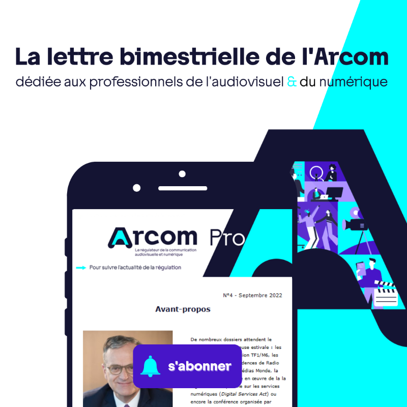 Arcom_fr's tweet photo. 📬 #ArcomPro arrive très bientôt ! Abonnez-vous dès maintenant à la lettre bimestrielle de l'@Arcom_fr à destination des professionnels de l'#audiovisuel et du #numérique 🔽