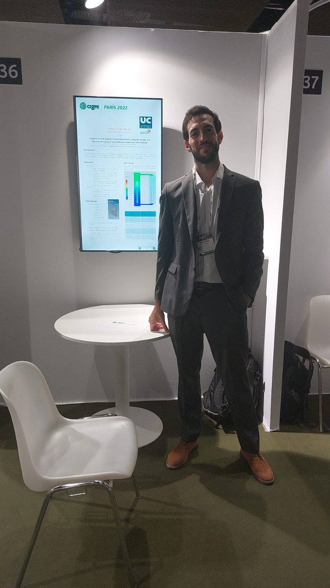 biotrafo's tweet photo. Pedro Quintanilla (#GITEP @unican) has participated in the @CIGREWorld Paris Session. He presented his work in the poster session and the GDM of A2 topic (#transformers and reactors). It has also been an opportunity to meet other members of the #BIOTRAFO project #H2020 https://t.co/SoGyrACYWE