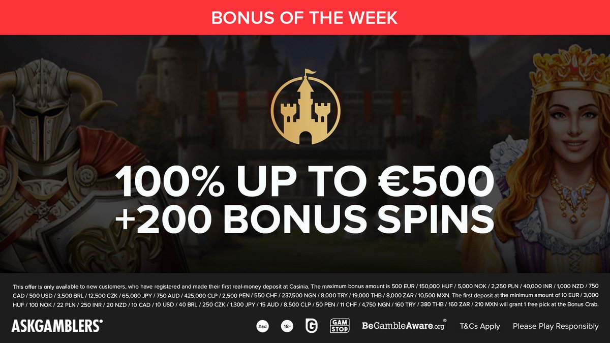 AskGamblers's tweet photo. Casinia Casino is opening its doors to welcome new players with a lavish bonus offer.
Check out all details: https://t.co/tgg5d0M3QP
#ad #AskGamblers #GetTheTruth #AGcommunity #bonusoffer #welcomepackage #playsafe #slots #onlinegames #casino #onlinecasino #spins #slotspins https://t.co/Feff1Rq65v