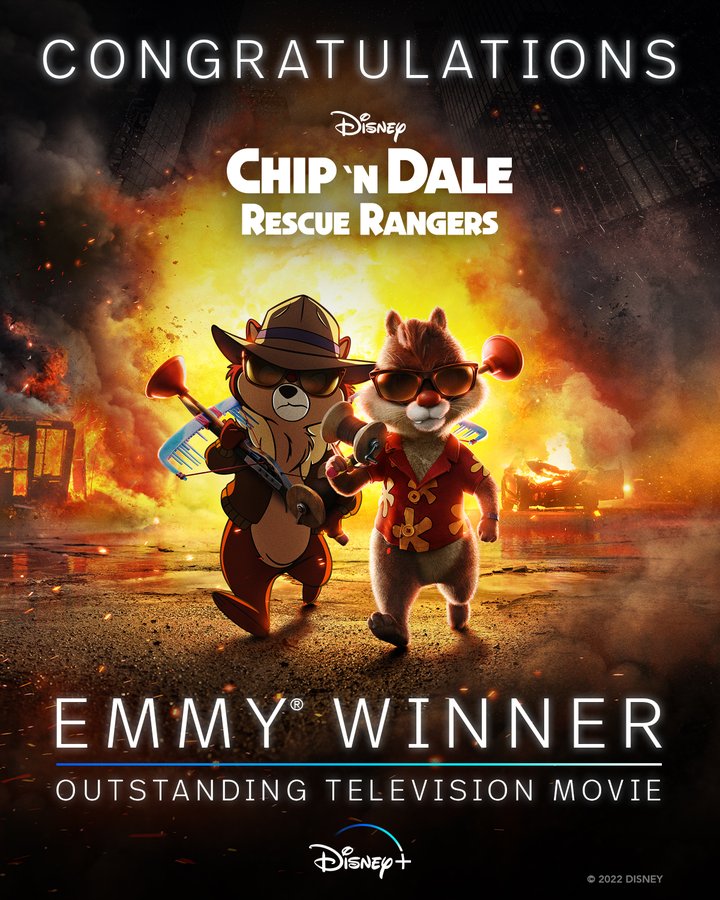 milyunaseries's tweet photo. #ChipYChop #RescueRangers de @DisneyPlus se ha llevado el #Emmy a mejor película para televisión. #CreativeArtsEmmys https://t.co/UDaEElQw9B