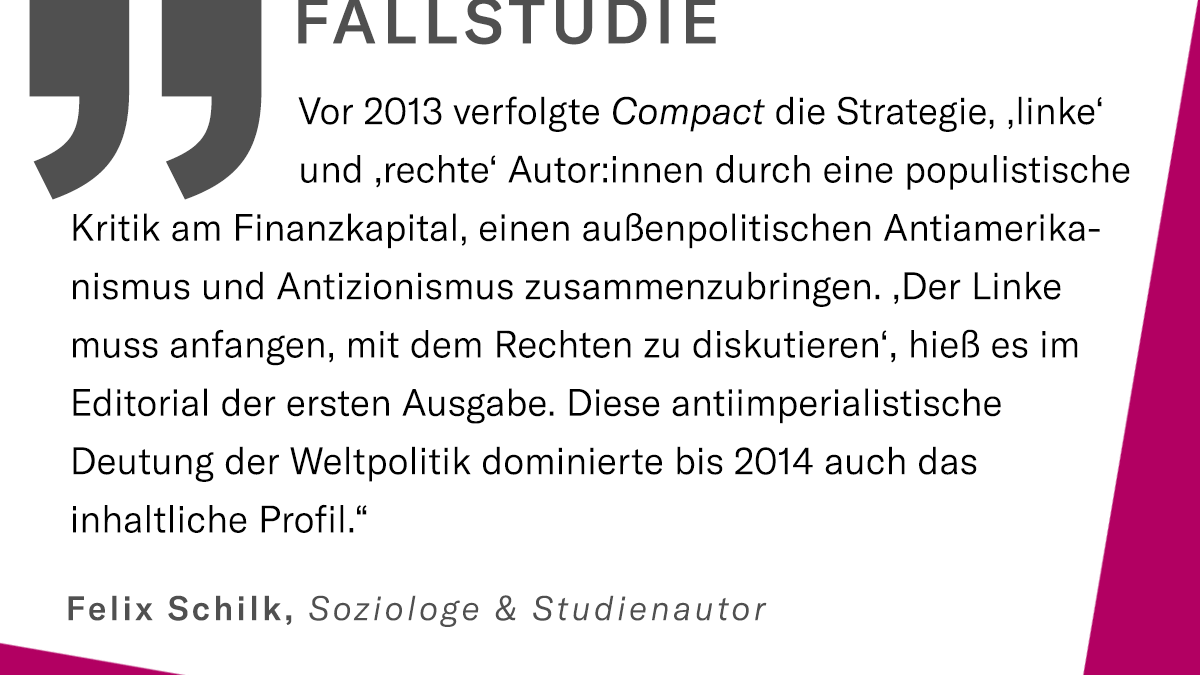 narrativcheck's tweet photo. #Compact: Gründungsjahre
#JürgenElsässer ist Chefredakteur & ehemals linker Publizist. Compact präsentierte sich bis 2013 als #Querfront-Debatten-Magazin. Die Nähe zur #extremenRechten suchte die Zeitschrift aber von Anfang an.
🔗zur Studie https://t.co/cE7wr3tu8t https://t.co/vt0nzQo3Lv