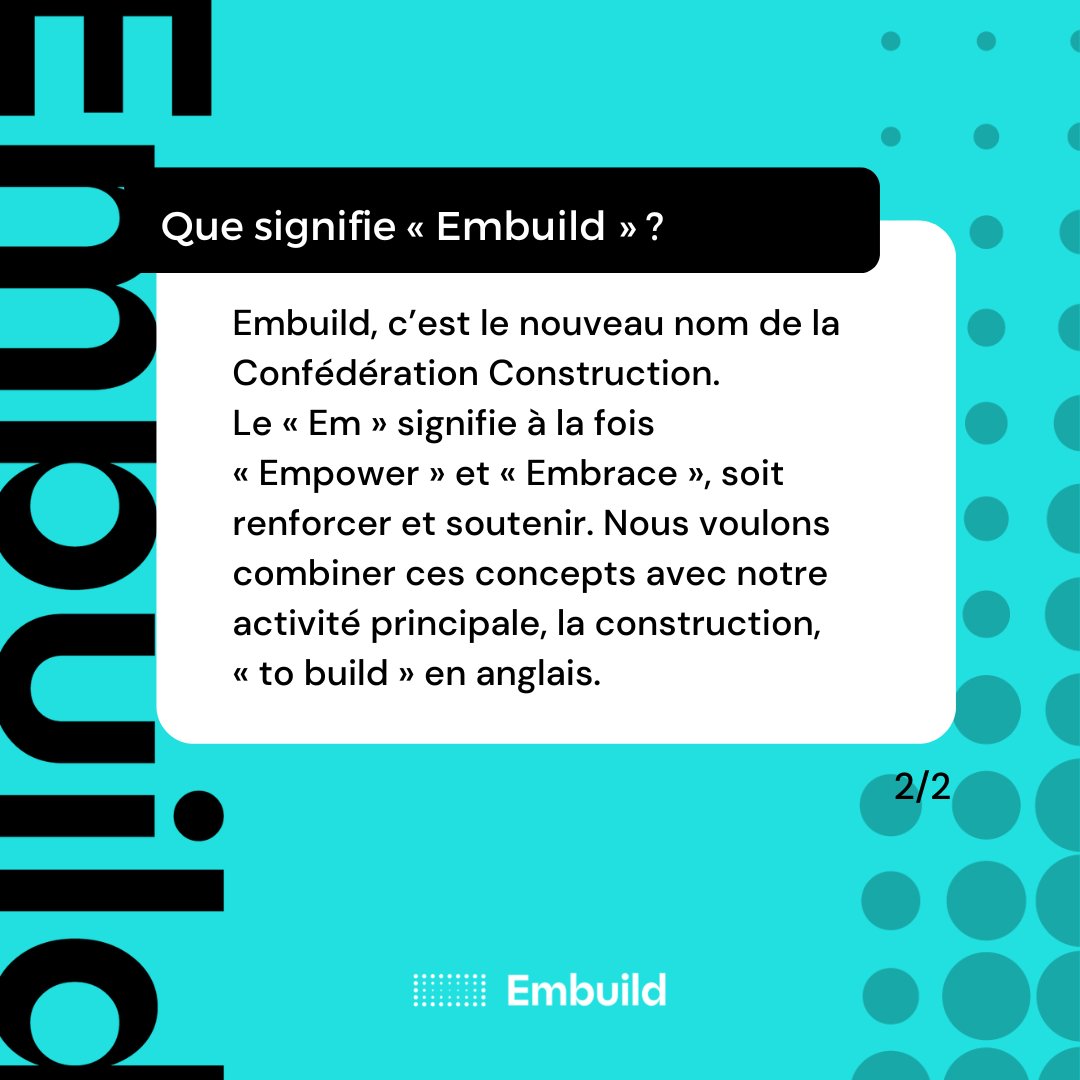 embuildfr's tweet image. #Embuild | Voilà comment nous en sommes arrivés à ce nom plus contemporain, et plus moderne que « Confédération Construction », dénomination qui nous accompagne depuis notre création en 1946. #progresstogether