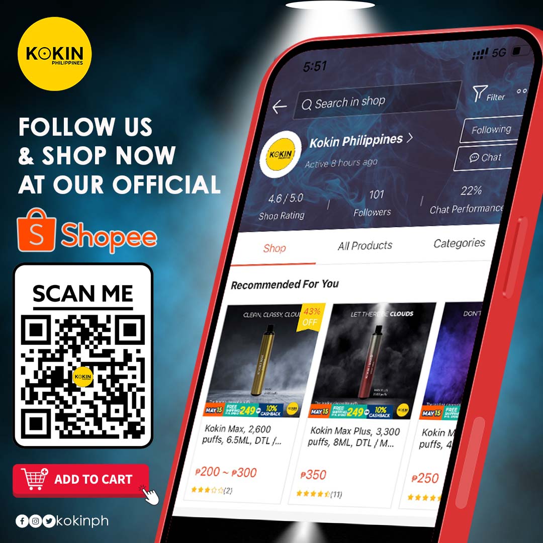 kokin_ph's tweet photo. Good News! Kokin is now back accepting orders in our official Shopee store!

Follow us and use discount code "KOKINFB" to avail 30% OFF on your order! Discount valid until Sept. 4 only.

Add to Cart Now!
🛒 https://t.co/LSVIjSqy6U

#KokinPH #LetThereBeClouds #KokinOnShopee https://t.co/ucgtLqTz9k