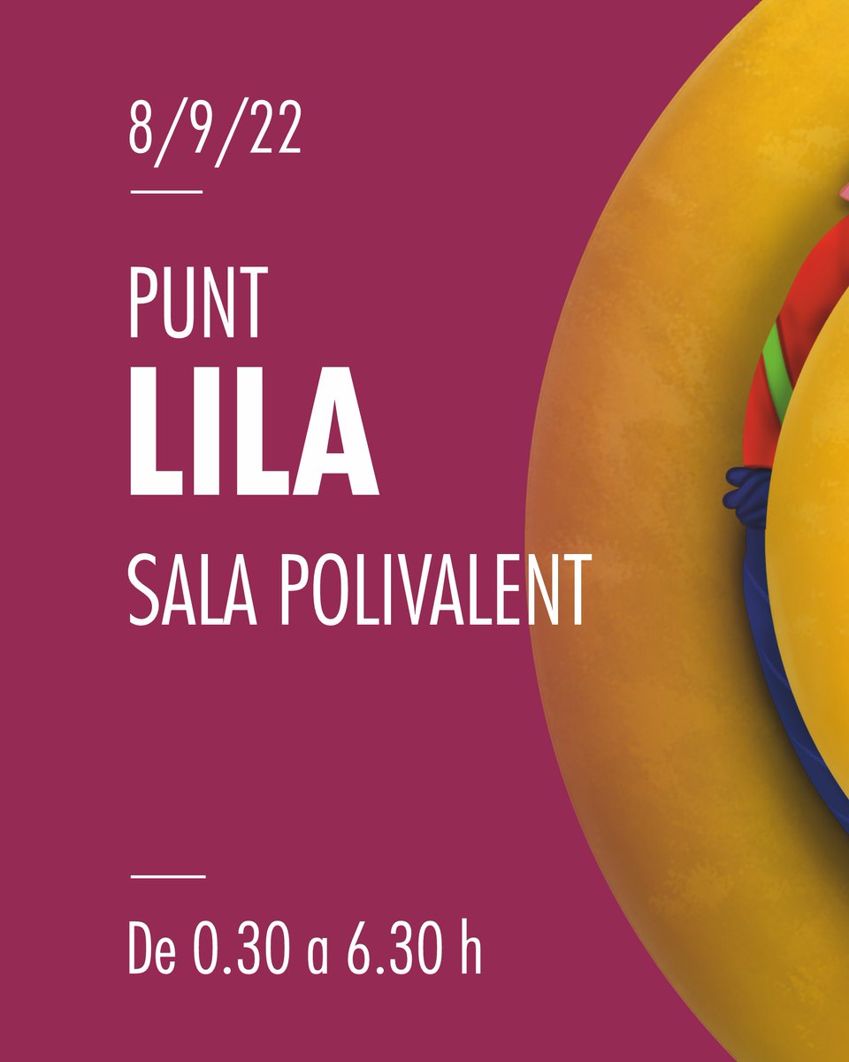 Solsona_cat's tweet photo. 🟣 Als concerts joves de la #FMSolsona2022 hi haurà un #PuntLila per informar, orientació o acompanyar les persones que pateixin algun tipus d'agressió sexual o LGBTIfòbica
📆 Dj. 8, a la sala pol.
📆 Ds. 10, a la pl. del Camp
#Solsona https://t.co/9sj0CdO4zY