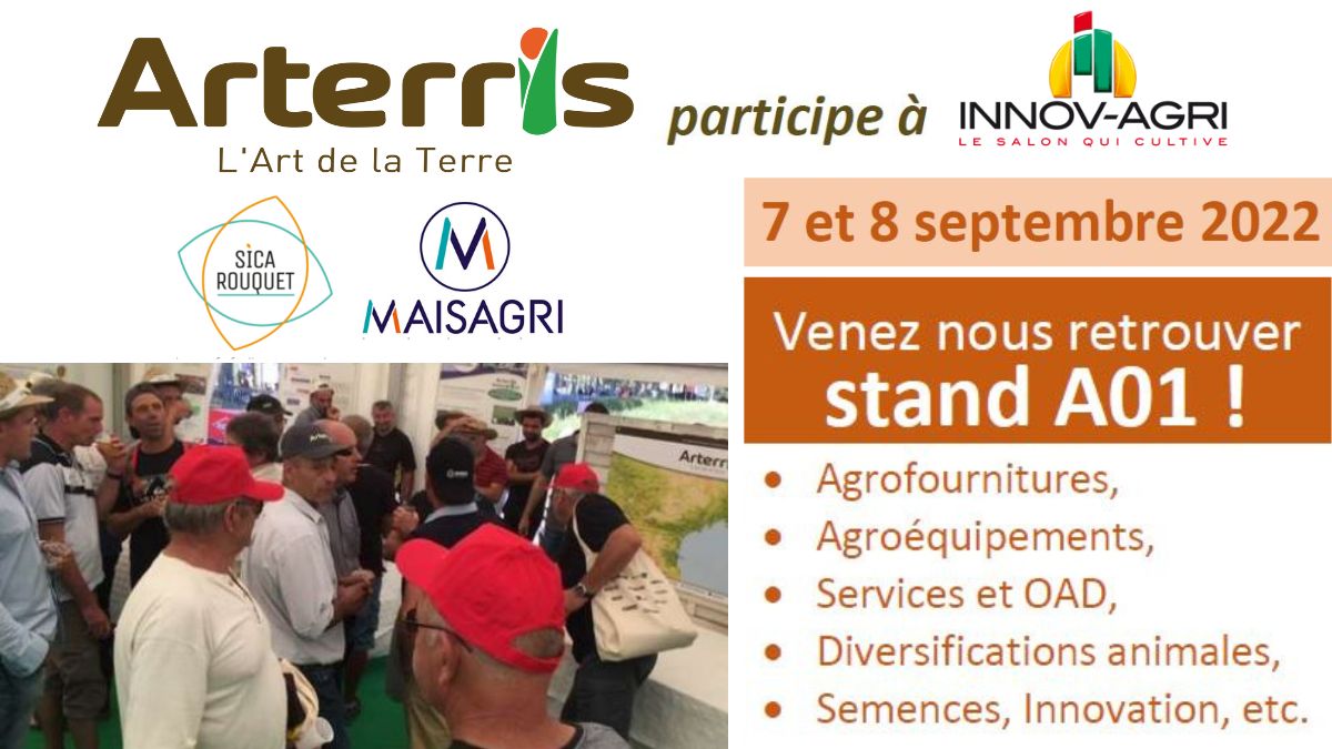 ARTERRIS11's tweet photo. RDV  sur le stand A01d'@ARTERRIS11 à @Innovagri1 #ondes, 7 et 8 sept avec nos filiales #Maisagri, @SicaRouquet et @SemProvence .
#machinisme #agronomie #innovation #GrandesCutures #semences #legumineuses #OAD #services #agroequipement... https://t.co/DGB9APWKJu