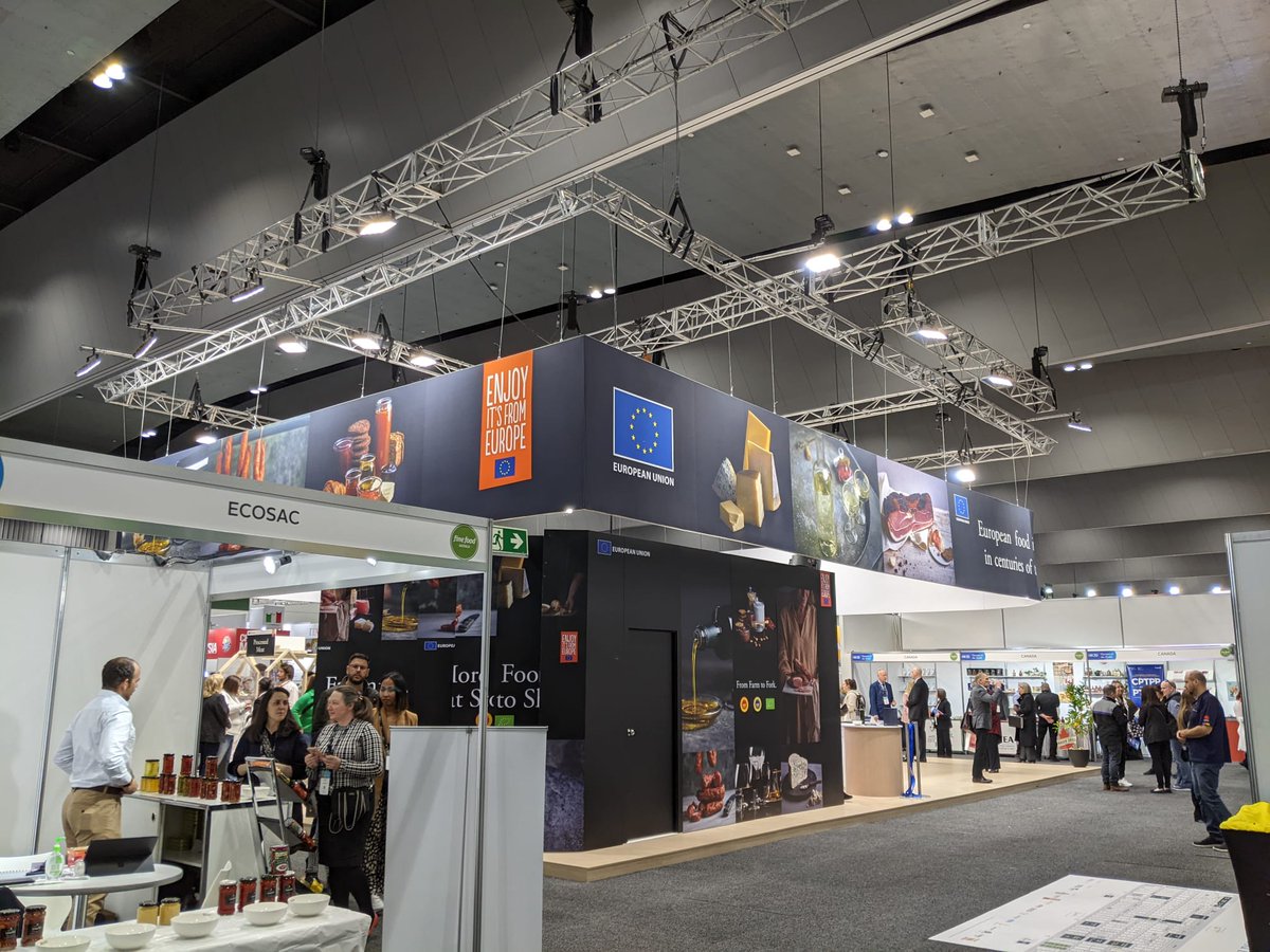 EUinAus's tweet photo. 🇪🇺 Ambassador-Designate @GVisentinEU opened the first ever EU pavilion at Fine Food Australia
🇦🇺 He highlighted how Australian consumers can enjoy EU food and drinks, which are a guarantee of safety, quality, authenticity &amp; sustainability https://t.co/1RiN8yUNMk