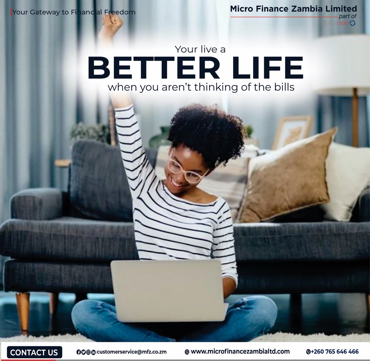 MfZltd's tweet photo. Mo Do you need ka "samfing"? Ba Micro Finance Zambia Limited bagwesa mitengo uku. Get "ka samfing" instantly with our Payroll Backed Loan. Call/WhatsApp us on 0765646466 for more details

"Your gateway to financial freedom" https://t.co/UPssOtVLRV