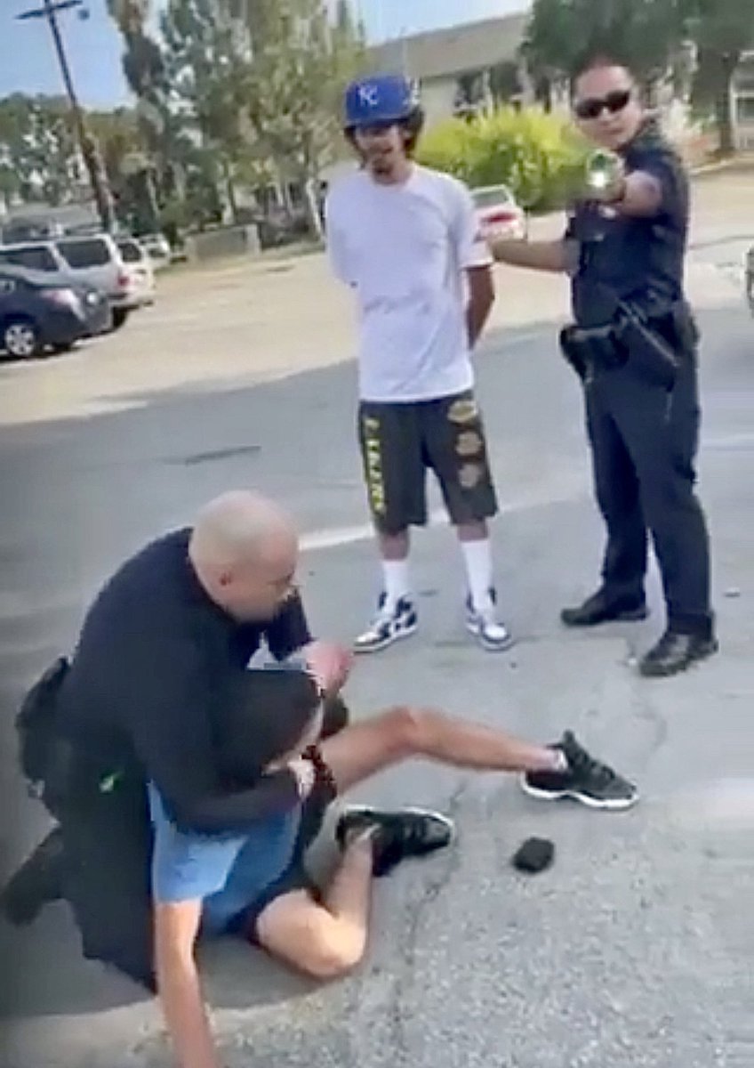 FilmThePoliceLA's tweet photo. A *community event* sponsored by the LAPD ends in this.

Why do the cops always have to be like this? https://t.co/R3q2T7d8C9