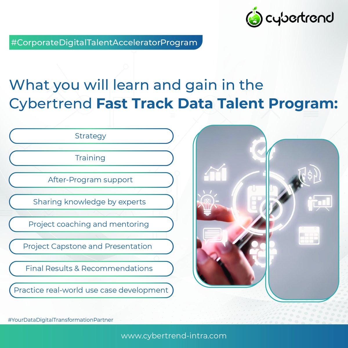 CIntrabuana's tweet photo. The Fast Track Data Talent Program is designed to provide a solid foundational understanding of data analytics, with a complete framework of data science-specific skills from beginner to advanced.  you can contact us through our website:https://t.co/UWlD5m02TQ https://t.co/Fo6wDizx14