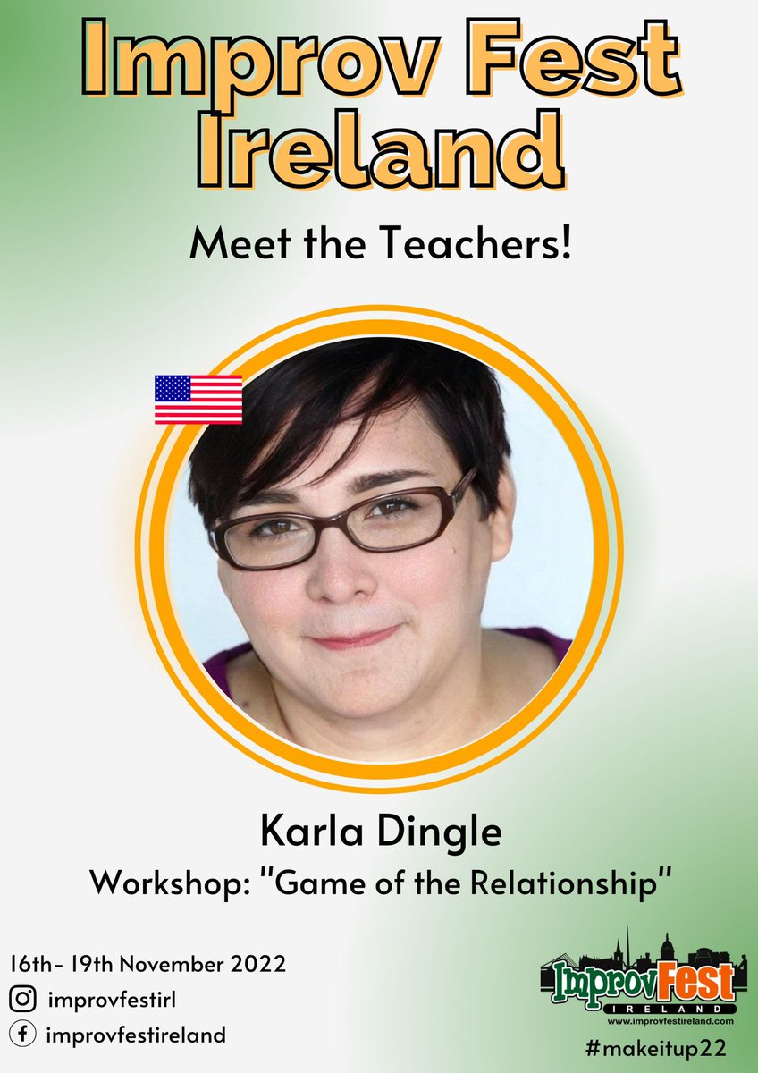 Say hi to Karla Dingle! We are beyond excited to have Karla teach for us this year!
#improv #improvcomedy #improvfestival #makeitup22 #eventsindublin #thingstodoindublin