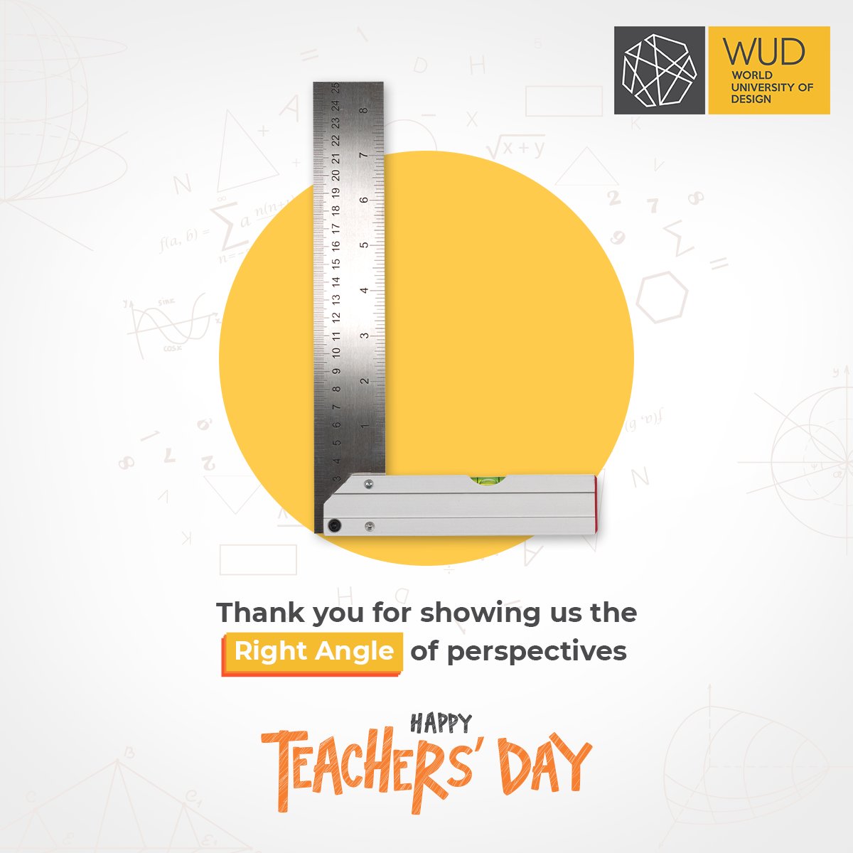 On this #TeachersDay, WUD wishes to thank each &amp; every #teacher that we come across in life’s journey for their spirit and dedication to lead us towards the right path. 🙏🎉

#WorldUniversityOfDesign #HappyTeachersDay #TeachersDay2022 #Sonipat