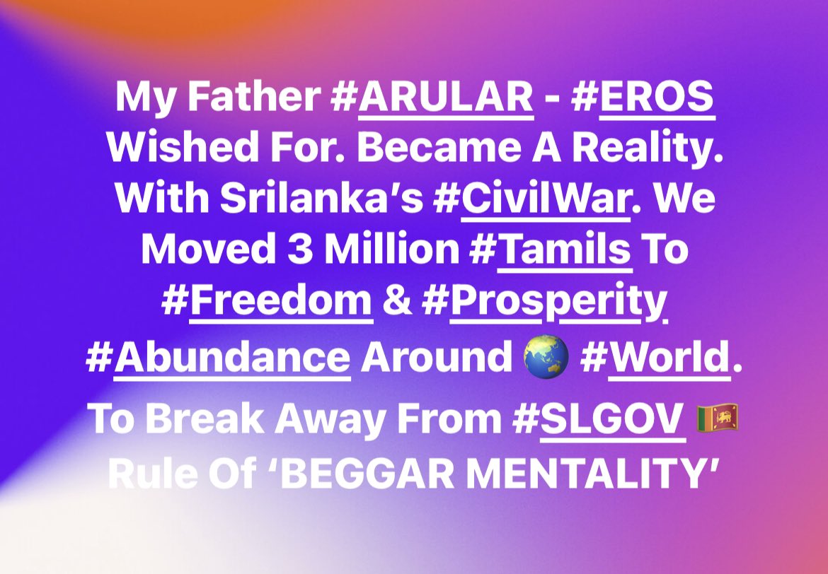 KALIARULAR_EROS's tweet photo. #Dreams #Manifestation Of #ARULAR / #EROS Founder / My Father. #Liberated #Freed 3 Million #Tamils. Migrated To Abroad 🌏 As #TamilDiaspora #WarRefugees. #FREED From #Srilanka &amp; #SLGOV’s  Generational Curse ‘BEGGAR MENTALITY’ Rule. BROKE This Curse With 🇱🇰 #CivilWar #Revolution. https://t.co/tENS3IUMuB