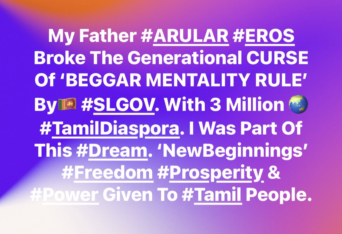KALIARULAR_EROS's tweet photo. #Dreams #Manifestation Of #ARULAR / #EROS Founder / My Father. #Liberated #Freed 3 Million #Tamils. Migrated To Abroad 🌏 As #TamilDiaspora #WarRefugees. #FREED From #Srilanka &amp; #SLGOV’s  Generational Curse ‘BEGGAR MENTALITY’ Rule. BROKE This Curse With 🇱🇰 #CivilWar #Revolution. https://t.co/tENS3IUMuB