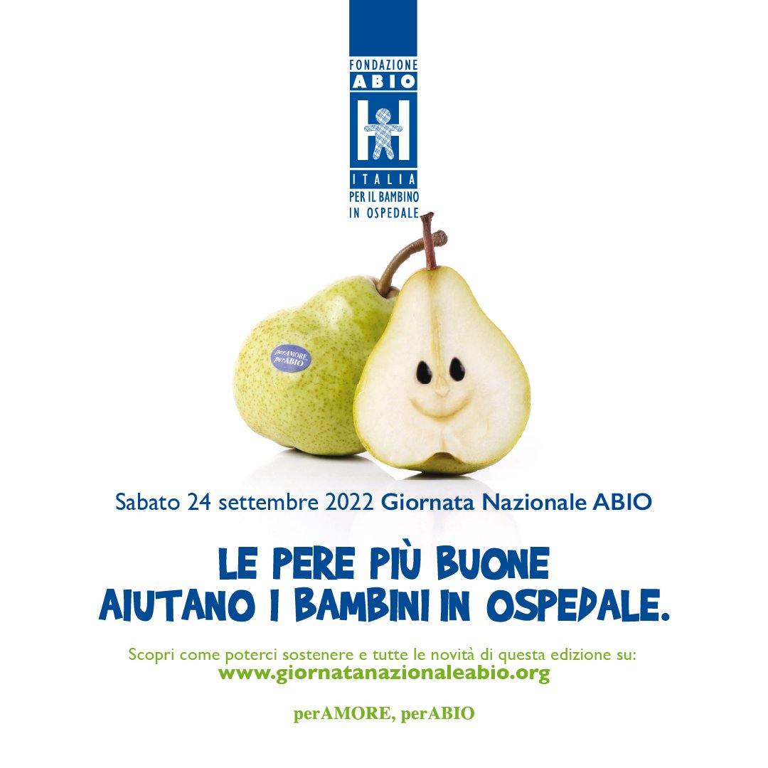 🍐Ultimi giorni per ordinare una o più confezioni di pere 
giornatanazionaleabio.org/prenota/
Scegli l’Associazione ABIO a cui dare il tuo supporto e, se ti fa piacere, potrai anche aggiungere al tuo ordine una donazione libera.
#GN #orgoglioABIO #perAmore #perABIO #sPERAconABIO