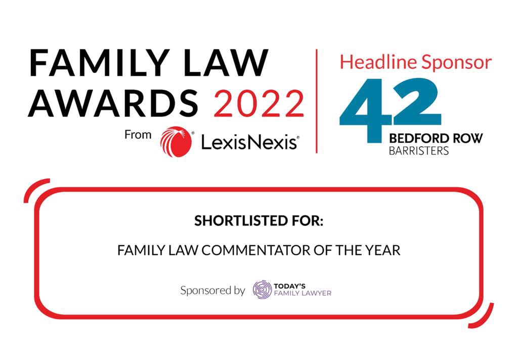 We’re delighted to have been nominated for a second time for Family Law Commentator of the Year at the @LexisUK_Family Law Awards 2022!✨ This is a voted category and vote opens on *9th September 2022* so please do consider voting if you enjoyed our eps this year! 🙌🏻💫