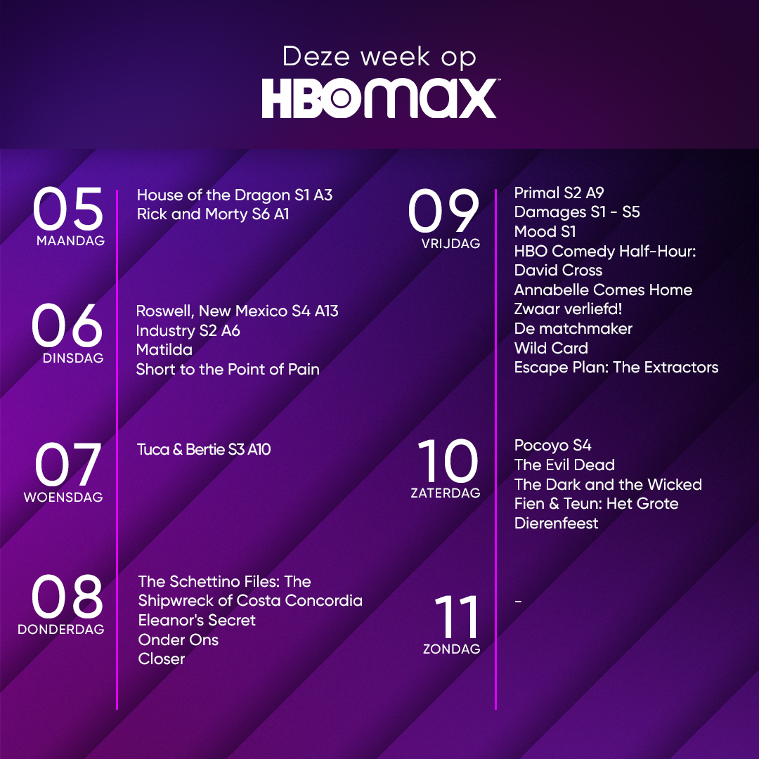 HBO Max Nederland on Twitter "Deze week op HBO Max 💜"