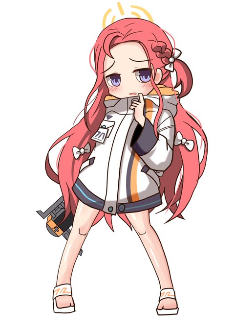 原稿で黒服を描き続けていて頭がおかしくなりそうだったので花岡のデフォルメを描きましたファンボの方にマイクロな差分が置いてありますブルーアーカイブ  #花岡ユズ 