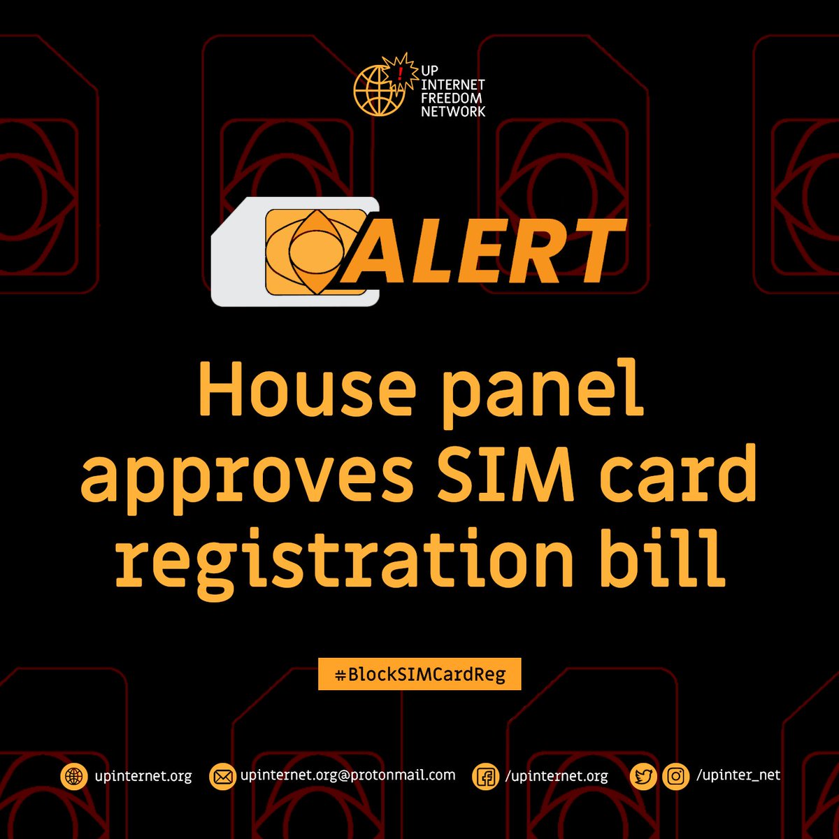 upinter_net's tweet photo. ALERT: The Committee on Information and Communications Technology approved the consolidated version of the SIM card registration bill.
#BlockSIMCardReg
#DefendPHInternet https://t.co/bCSxGhmTeg